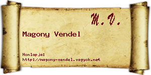 Magony Vendel névjegykártya